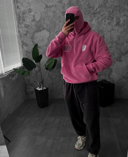 Зіп худі балаклава oversize Pink zkt13_3et4c4 фото