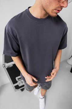 Базова футболка oversize графітова so24f2 фото