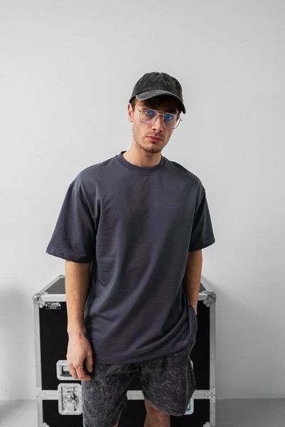 Базова футболка oversize графітова so24f2 фото