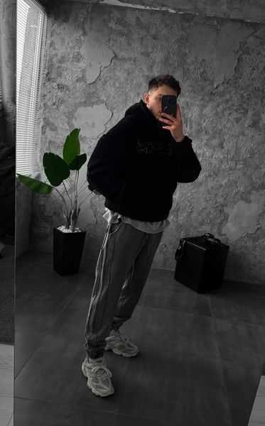 Худі плюш Teddy oversize графіт jak1_3et22d1 фото