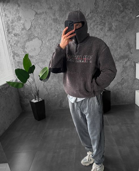 Худі плюш Teddy oversize сірий jak2_3et22d2 фото