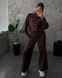 Жіночий костюм oversize зіп худі та штани шоколад mod12_3et12b2 фото 6