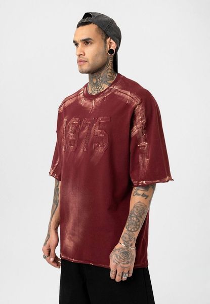 Футболка oversize 1975 бордова soe09r фото