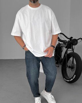 Базова футболка oversize біла so24f5 фото