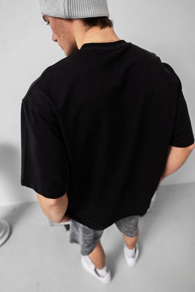 Базова футболка oversize чорна so24f1 фото