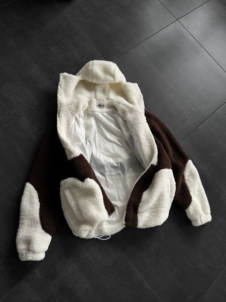 Чоловічий бомбер Teddy коричневий з білим mad512_3et20b1-2 фото